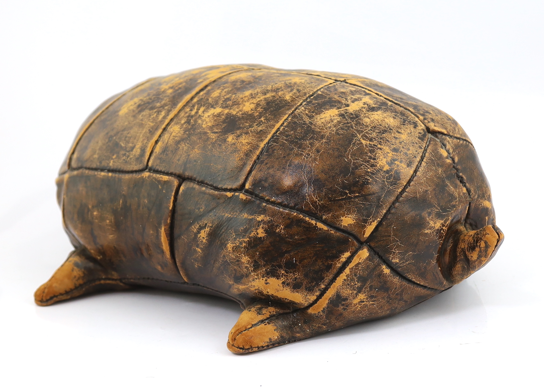Omersa for Liberty & Co., a brown leather model of a tortoise